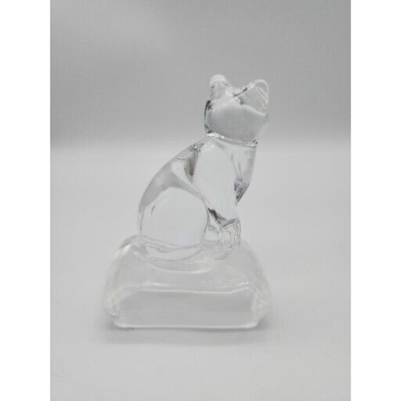VTG Cat Figure Cristal d'Arques France Lead Crystal Glass On Pillow Paperweight - Picture 4 of 12